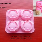 Cetakan Silikon Kue Puding Hello Kitty 4 cav Smile