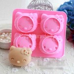 Cetakan Silikon Kue Puding Hello Kitty 4 cav Smile
