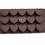 CJ Cetakan Silikon Coklat Puding 3 Layer Heart