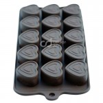 CJ Cetakan Silikon Coklat Puding 3 Layer Heart