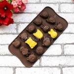 Cetakan Silikon Coklat Puding Animal 15 cavity