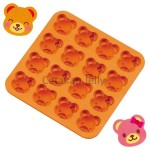 CJ Cetakan Silikon Coklat Puding Bear Couple 16 cav