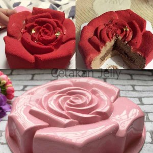 Cetakan Silikon Kue Puding Big Rose II