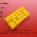 Cetakan Silikon Coklat Puding Building Brick C