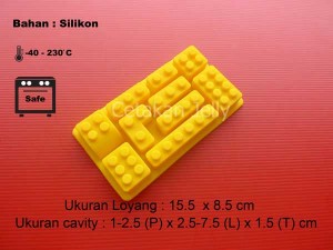 Cetakan Silikon Coklat Puding Building Brick C
