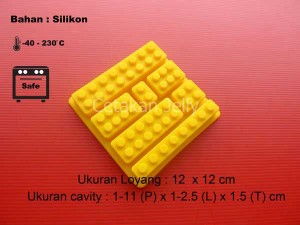 Cetakan Silikon Coklat Puding Building Brick B