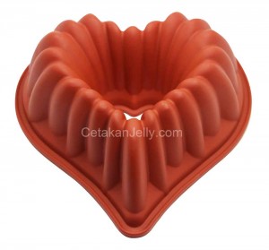 CJ Cetakan Silikon Kue Puding Fancy Heart