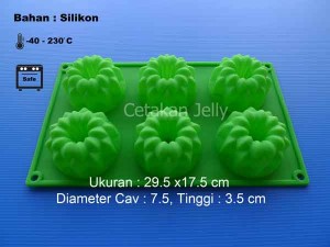 Cetakan Silikon Kue Puding Galaxy Flute 6 cavity