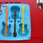 Cetakan Es Coklat Puding Guitar 3 cav
