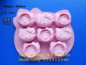 Cetakan Silikon Coklat Puding Hello Kitty 8 cavity
