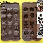 CJ Cetakan Silikon Coklat Puding Hello Kitty,Doraemon & Minnie Mouse