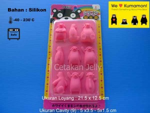Cetakan Silikon Coklat Puding Kumamon
