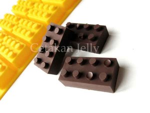 Cetakan Silikon Coklat Puding Building Brick