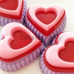 Cetakan Silikon Kue Puding Medium Love 12 cavity