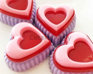 Cetakan Silikon Kue Puding Medium Love 12 cavity
