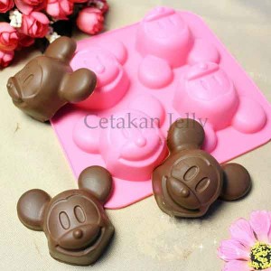 Cetakan Silikon Puding Kue Mickey 4 cavity