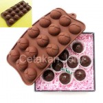 CJ Cetakan Silikon Coklat Puding Mini Halfball