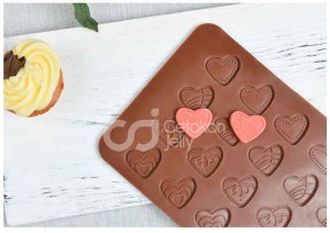 Cetakan Silikon Coklat Puding Mini Love Sheet