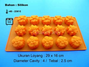 Cetakan Silikon Coklat Puding Mix Flower 15 cavity