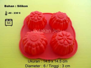 Cetakan Moon Cake 4 cavity Silikon