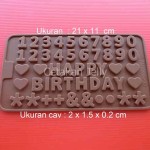 CJ Cetakan Silikon Coklat Numerik & Happy Birthday