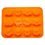 CJ Cetakan Silikon Coklat Puding Owl 12 cavity