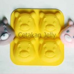 Cetakan Silikon Puding Kue Pooh 4 cavity