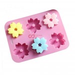 Cetakan Silikon Kue Puding Sakura 6 cavity