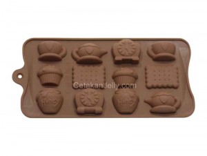 CJ Cetakan Silikon Coklat Puding Tea Time