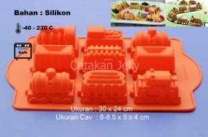 Cetakan Silikon Puding Kue Train 3D