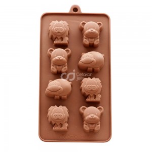 CJ Cetakan Silikon Coklat Puding Wild Animal
