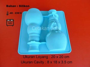 Cetakan Silikon Puding Kue Snowman 3D