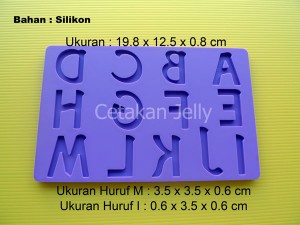 Cetakan Fondant Uppercase Character I (Huruf A – M)