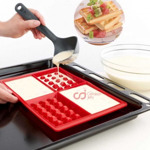 Cetakan Silikon Kue Puding Waffle