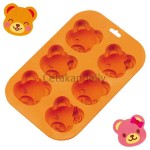 CJ Cetakan Silikon Kue Puding Med. Bear Couple 6 cav