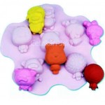 CJ Cetakan Silikon Kue Puding Medium Cartoon Character 6 cav II