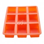 CJ Cetakan Silikon Kue Puding Medium Square Box 9 cav