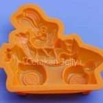 Cetakan Silikon Puding Kue Rabbit Driving a Car