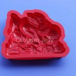 Cetakan Silikon Puding Kue Rabbit Ride a Bike