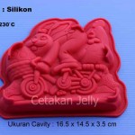 Cetakan Silikon Puding Kue Rabbit Ride a Bike