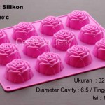 Cetakan Silikon Puding Coklat Medium Rose 12 cav I