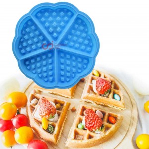 Cetakan Silikon Kue Puding Round Waffle