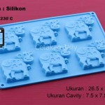 Cetakan Silikon Coklat Puding Cow 6 cavity
