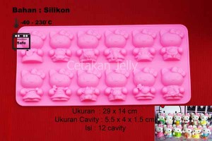 Cetakan Silikon Coklat Puding Hello Kitty Zodiac 12 cav