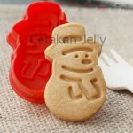 Cetakan Cookies Snowman Plunger