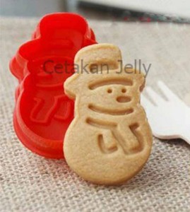 Cetakan Cookies Snowman Plunger