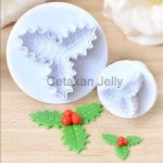Cetakan Cookies Three Holly Leaf Plunger