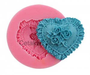 Cetakan Silikon Bouquet in Heart Fondant