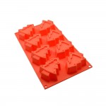 Cetakan Silikon Cake Puding Fancy Xmas Tree 8 Cav