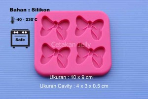 Cetakan Silikon Coklat Puding Ribon 4 cav